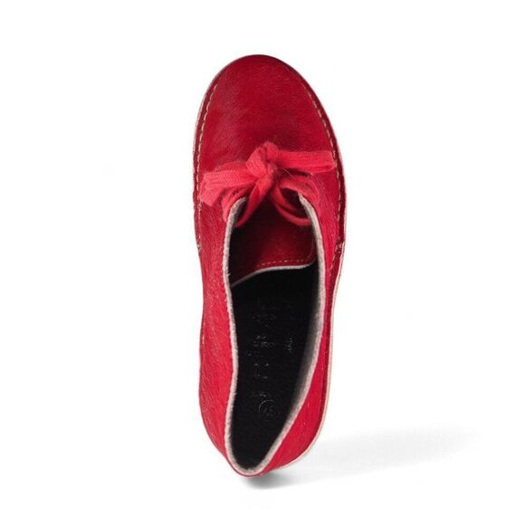 MiMao Calf Hair Classic Crepe Sole Chukka Boots 'Red" Women's 7/37 - Picture 9 of 11